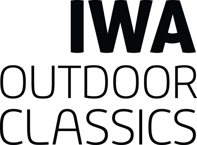 Logo der IWA OutdoorClassics – schwarzer Schriftzug „IWA OutdoorClassics“ auf hellem Hintergrund